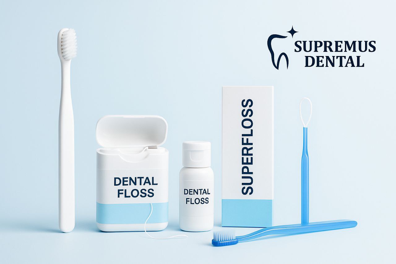 Cepillo eléctrico y pasta dental sobre fondo blanco