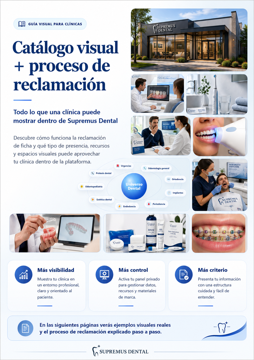 Portada del catálogo visual Supremus Dental para clínicas